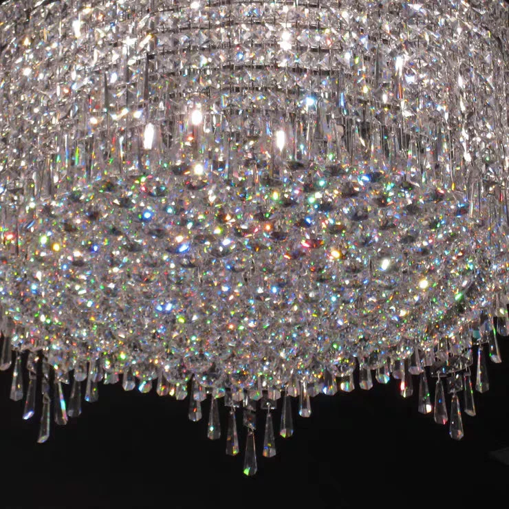 Minimalist Light Luxury Flush Mount Round Crystal Chandelier - Image 8
