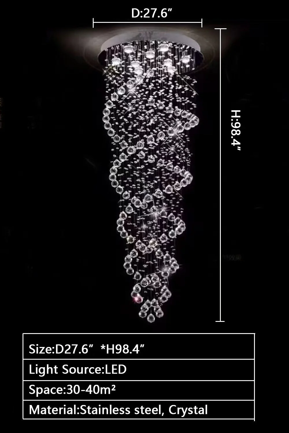 New Trend Spiral Crystal Chandelier For Staircase - Image 12