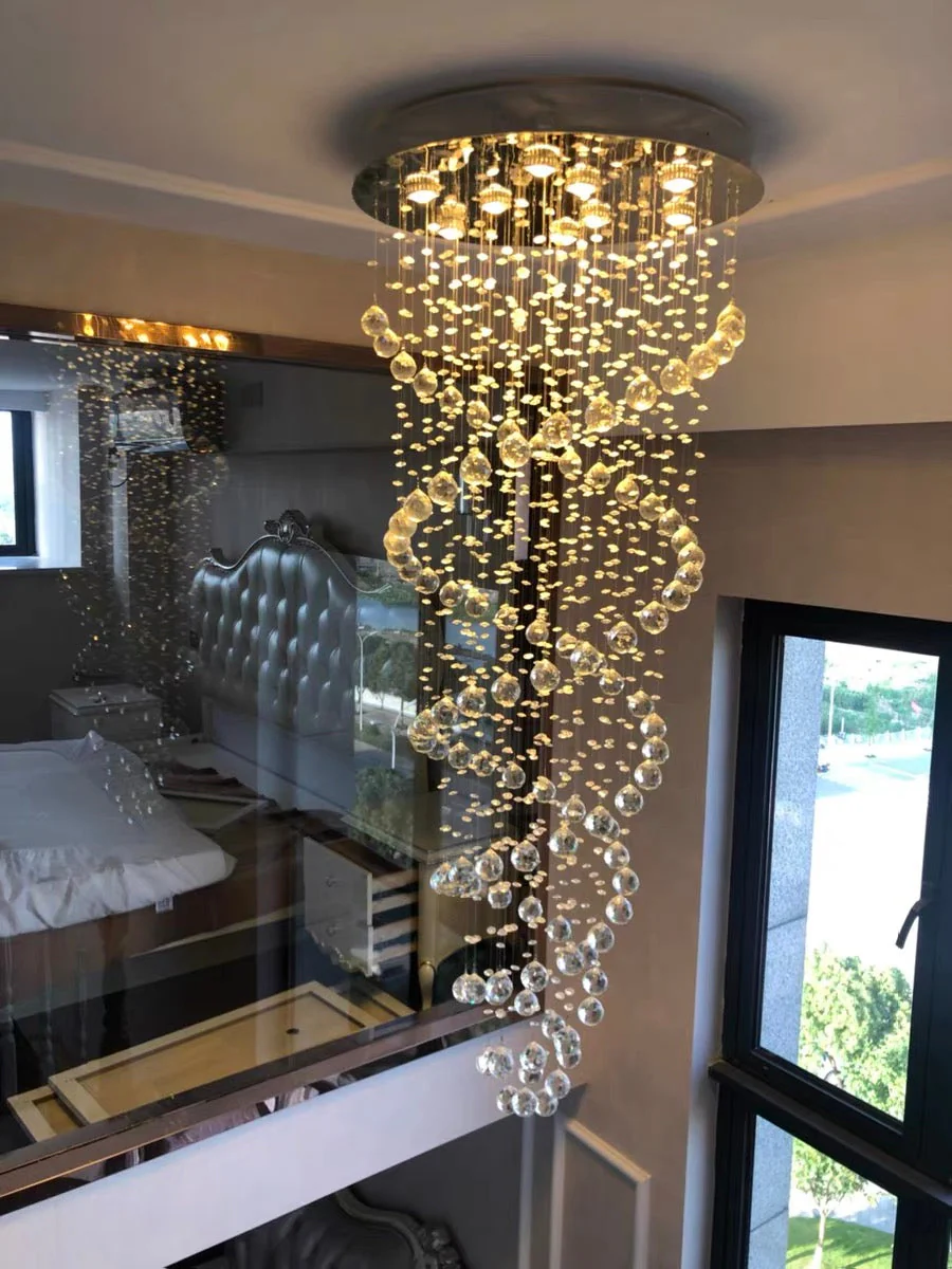 New Trend Spiral Crystal Chandelier For Staircase - Image 14
