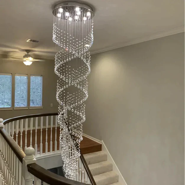New Trend Spiral Crystal Chandelier For Staircase - Image 4
