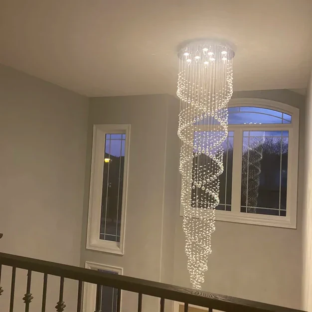 New Trend Spiral Crystal Chandelier For Staircase - Image 5