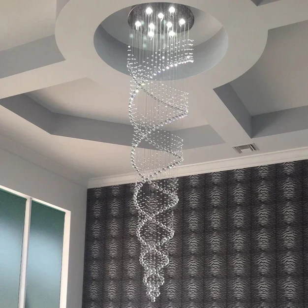 New Trend Spiral Crystal Chandelier For Staircase - Image 6
