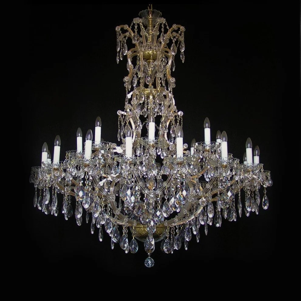 36-flame Teresian chandelier with crystal almonds and designer bobeches - Image 2