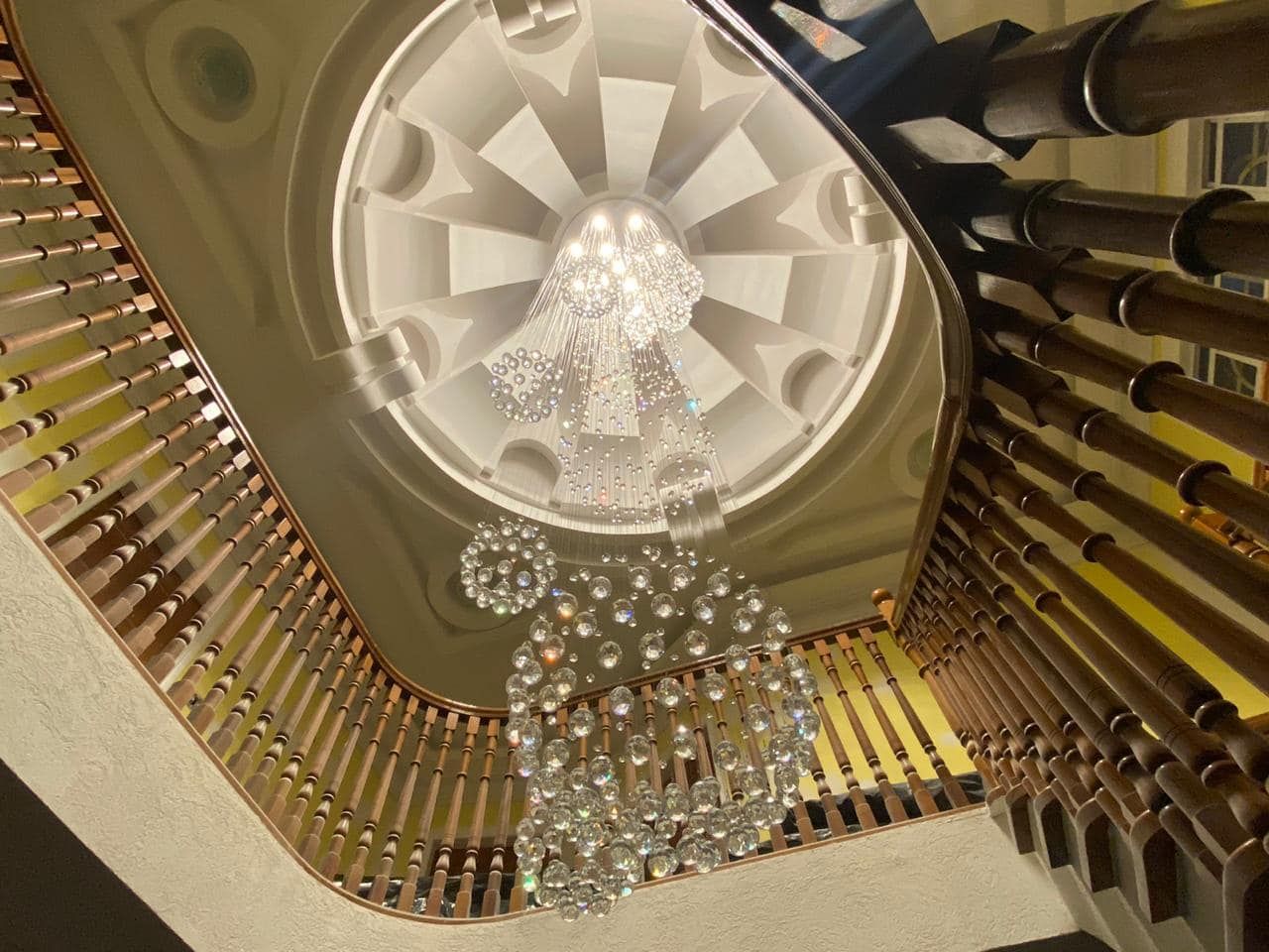 Stately Duplex Crystal Chandelier Spiral Raindrop Globe Shape Ceiling Hanging Light for Entryway/Staircase - Image 22