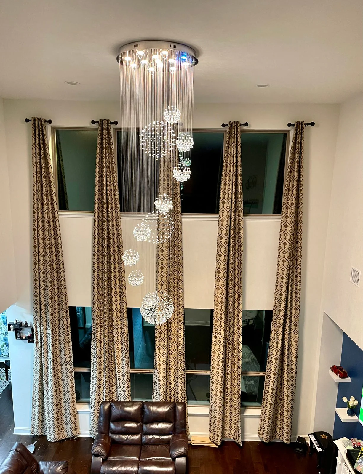 Stately Duplex Crystal Chandelier Spiral Raindrop Globe Shape Ceiling Hanging Light for Entryway/Staircase - Image 24