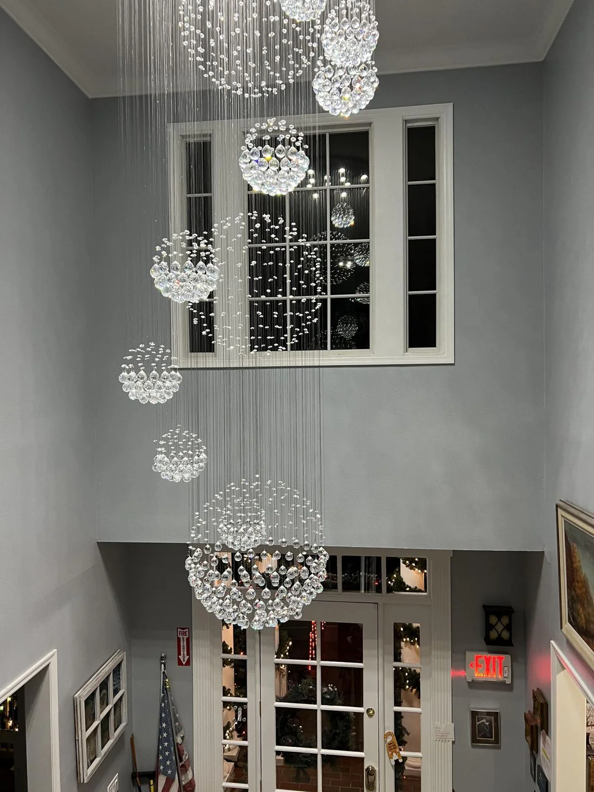 Stately Duplex Crystal Chandelier Spiral Raindrop Globe Shape Ceiling Hanging Light for Entryway/Staircase - Image 25
