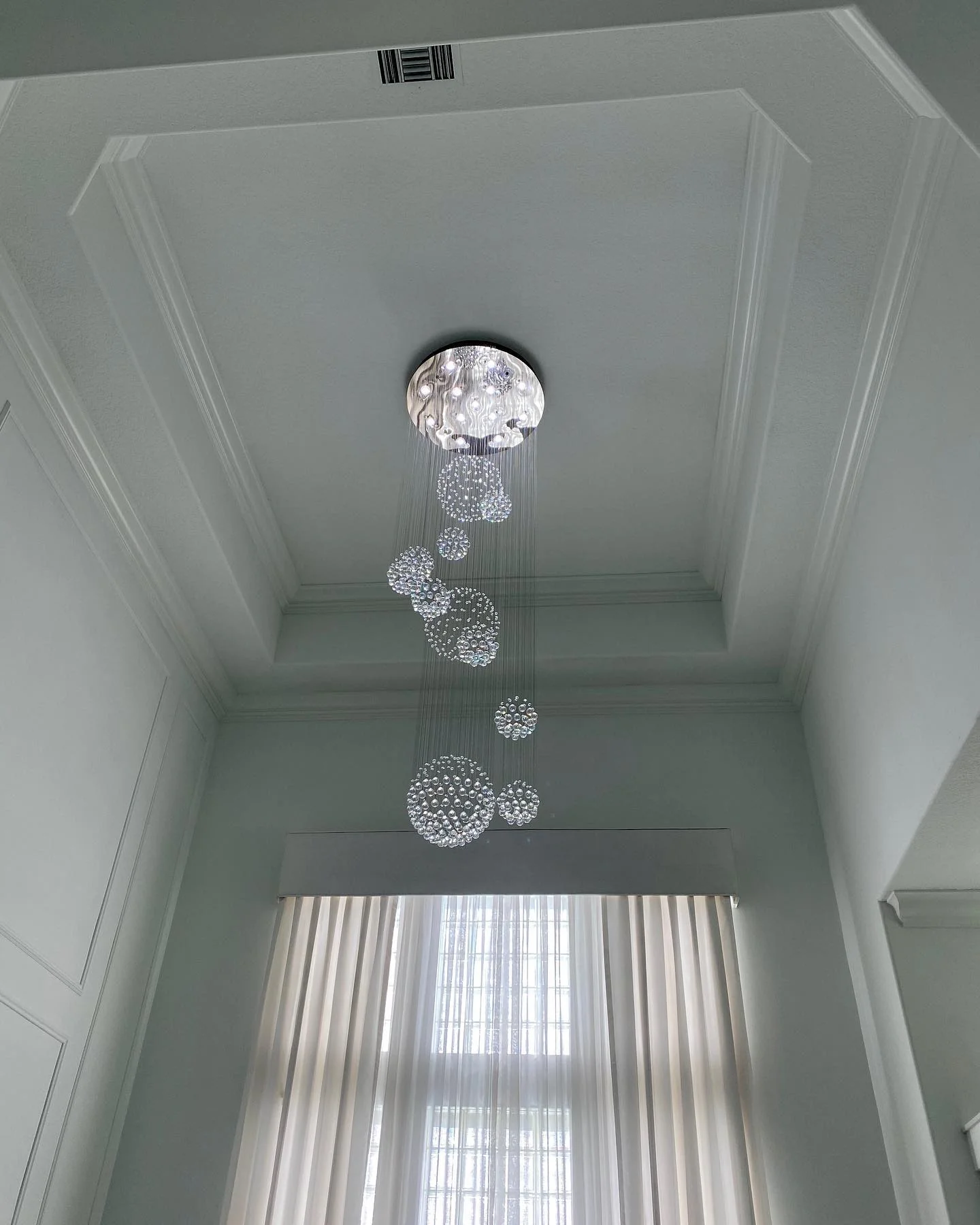 Stately Duplex Crystal Chandelier Spiral Raindrop Globe Shape Ceiling Hanging Light for Entryway/Staircase - Image 43