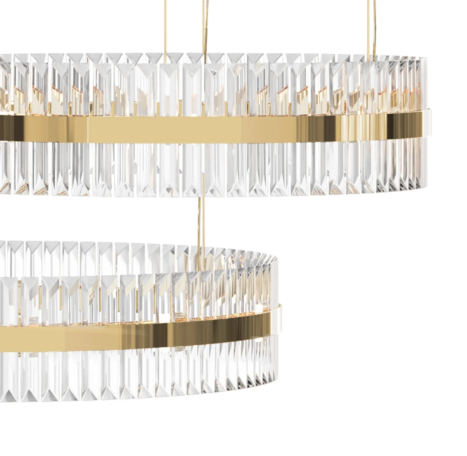 5-Ring Crystal Chandelier in Gold Finish - Image 10