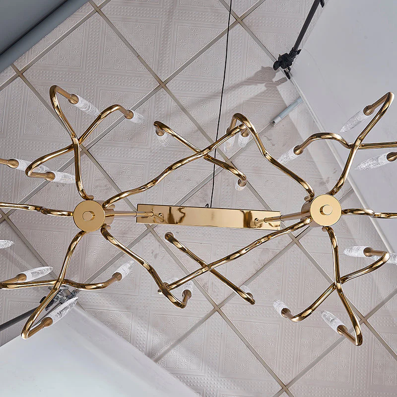 8141L Brass Glass  Chandelier - Image 4