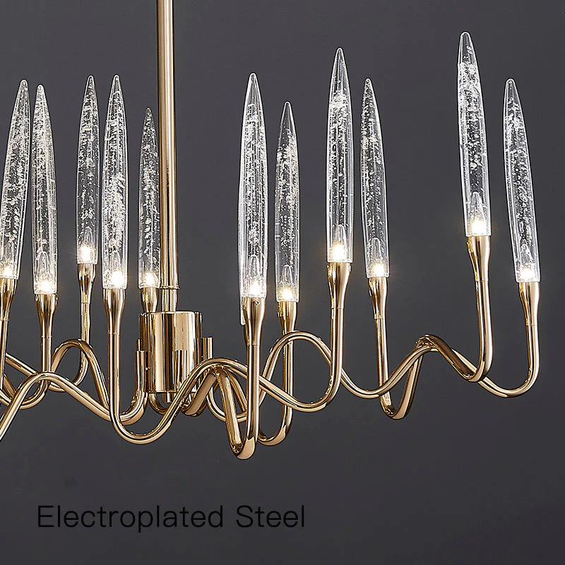 8141L Brass Glass  Chandelier - Image 5
