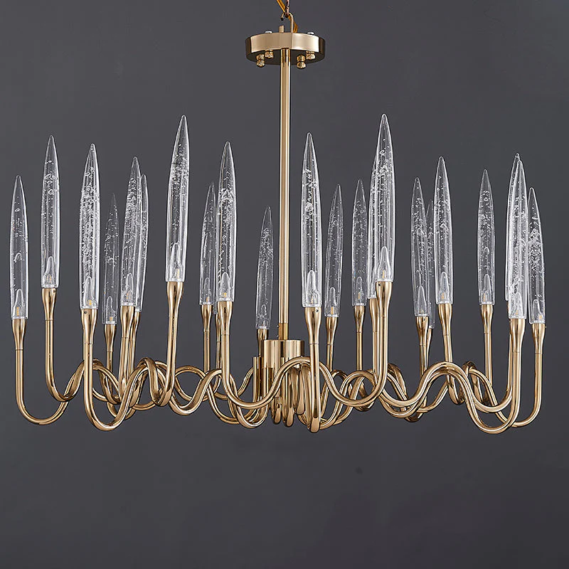 8141R Brass Glass  chandelier - Image 2
