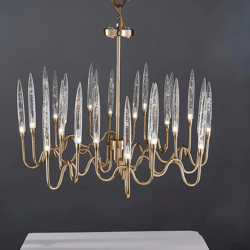 8141R Brass Glass  chandelier - Image 3
