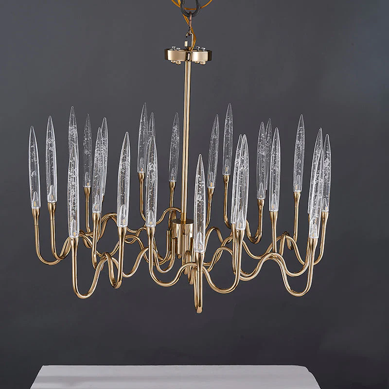 8141R Brass Glass  chandelier - Image 4