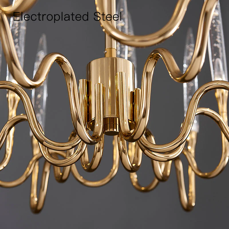 8141R Brass Glass  chandelier - Image 6