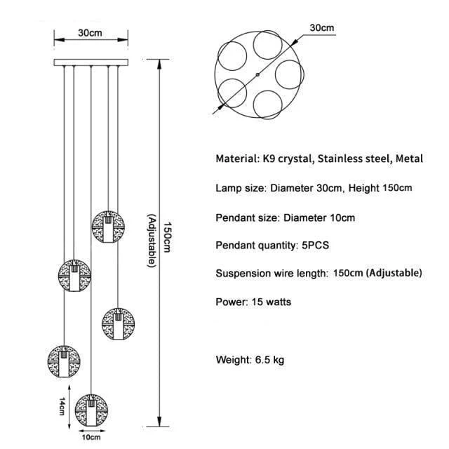 Adonis Suspension Water Drop Chandelier( 43-Light customized) - Image 12