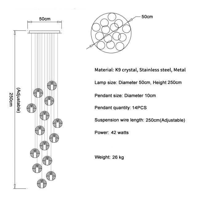 Adonis Suspension Water Drop Chandelier( 43-Light customized) - Image 18