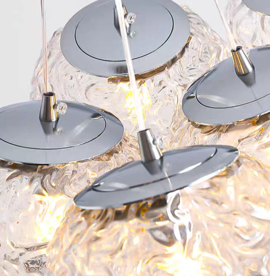 Affordable Nordic Art Water Pattern Glass Bubble Pendant Chandelier for Living/Dining Room/Bedroom - Image 10