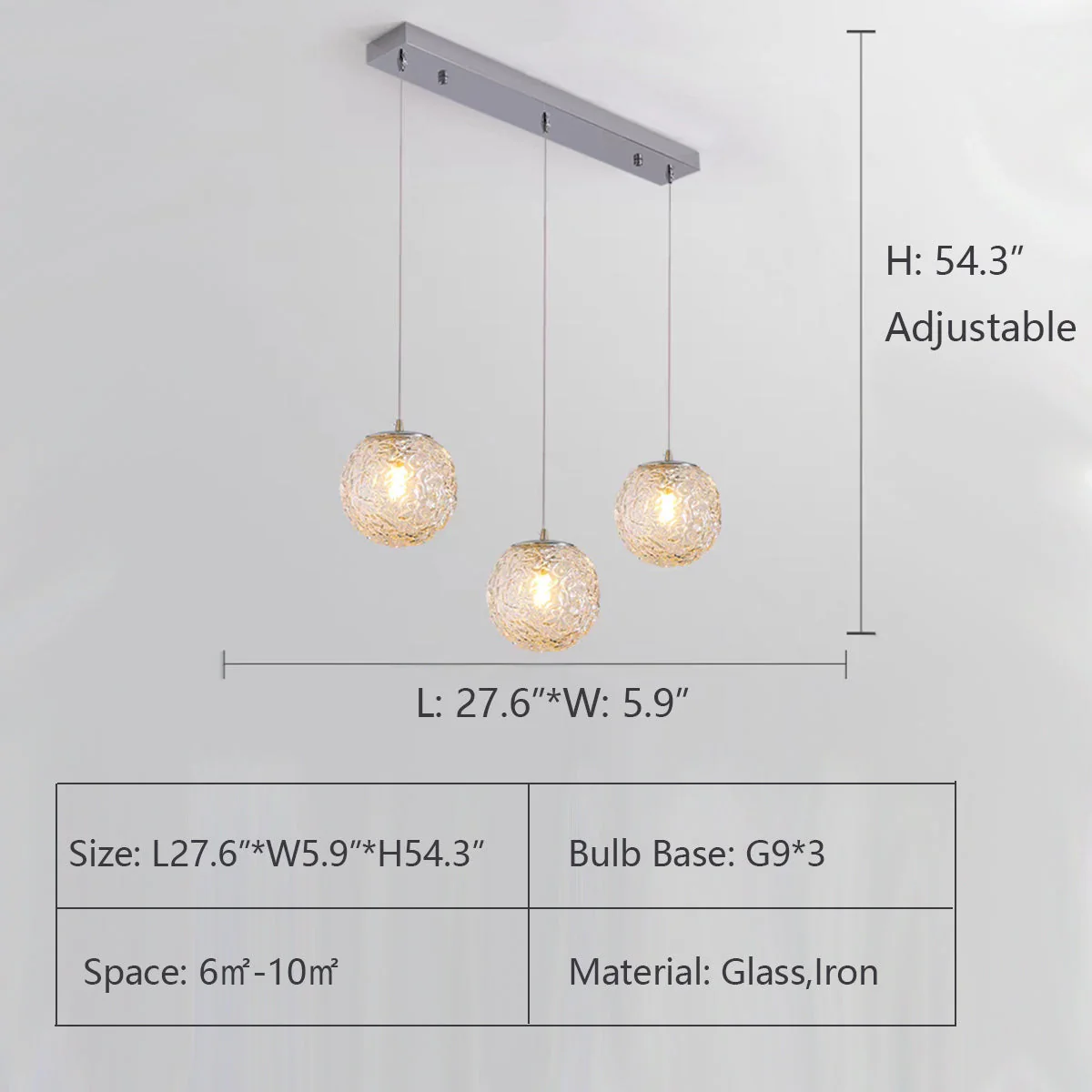 Affordable Nordic Art Water Pattern Glass Bubble Pendant Chandelier for Living/Dining Room/Bedroom - Image 15