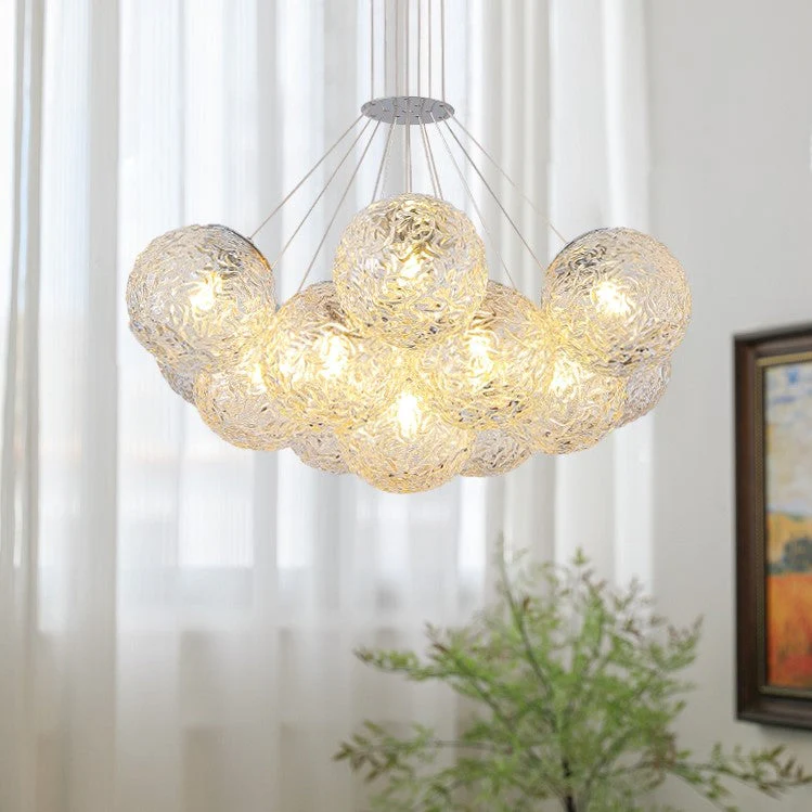 Affordable Nordic Art Water Pattern Glass Bubble Pendant Chandelier for Living/Dining Room/Bedroom - Image 2