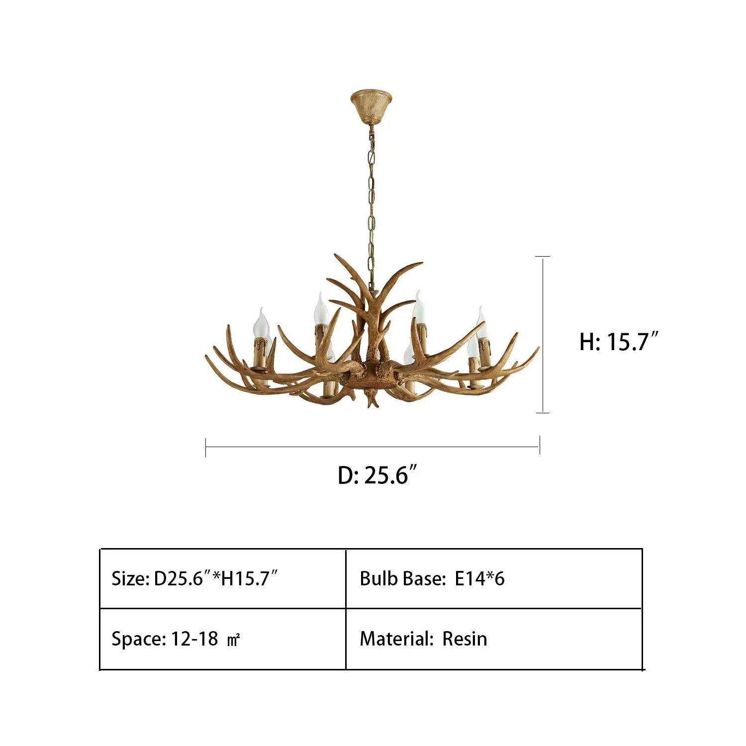 Affordable Vintage Rustic Resin Antler Candelabra Chandelier for Living Room / Restaurant / Cafe / Bar - Image 18