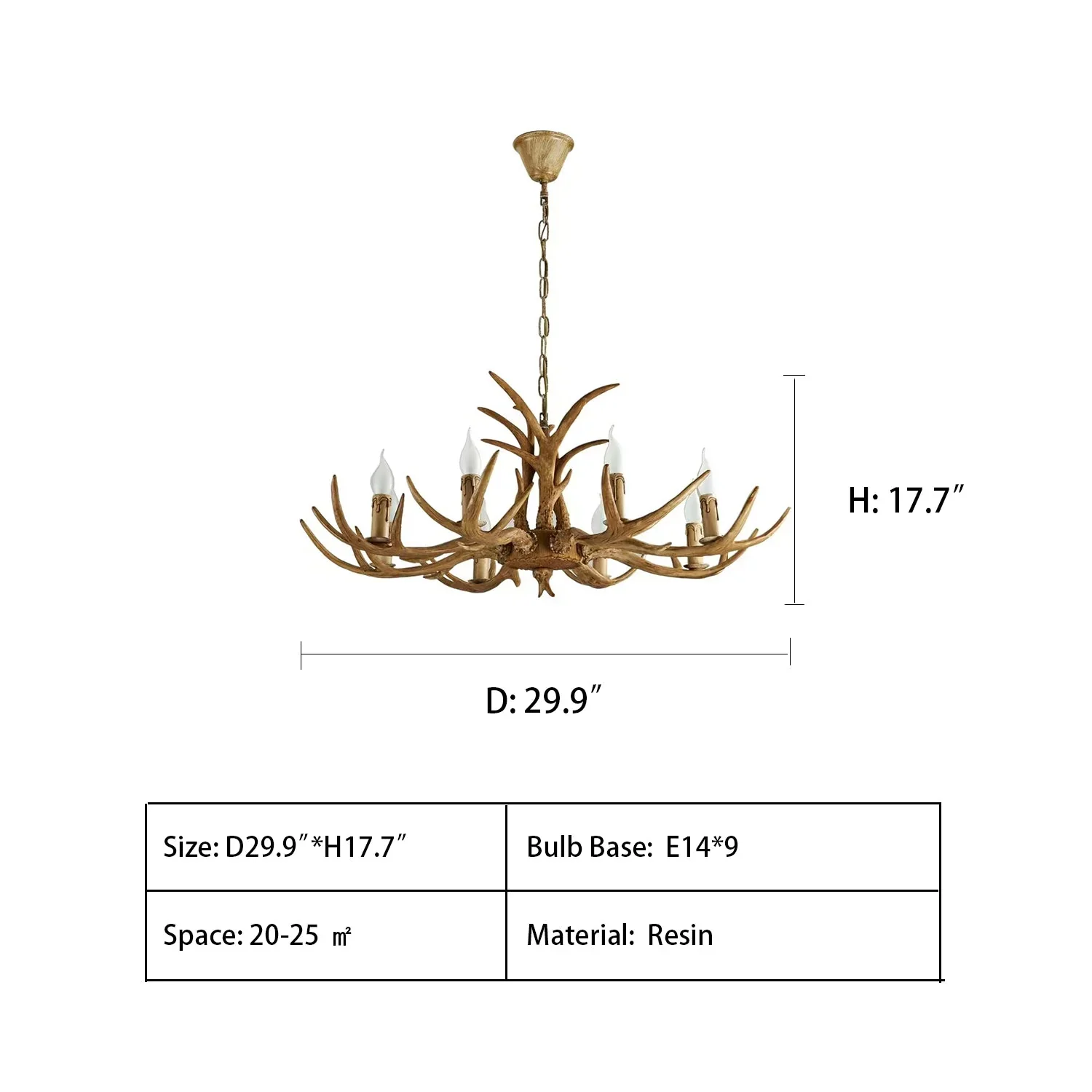 Affordable Vintage Rustic Resin Antler Candelabra Chandelier for Living Room / Restaurant / Cafe / Bar - Image 20