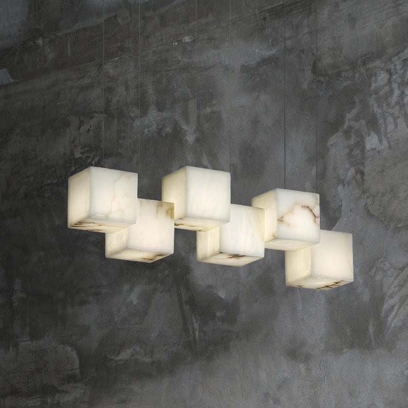 Alabaster Cubic Rectangular Pendant - Image 2