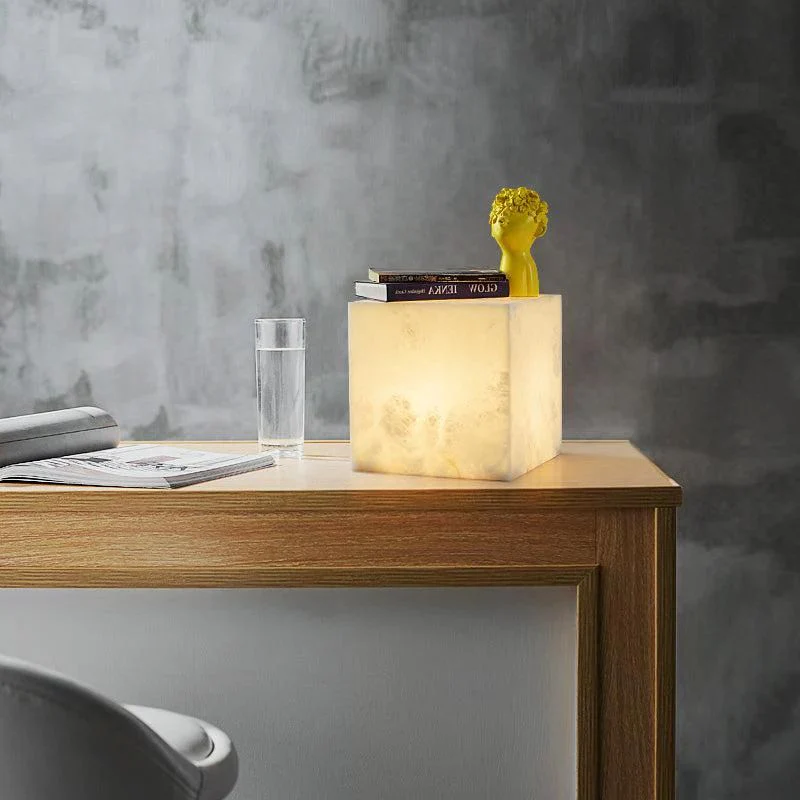 Alabaster Cubic Table Lamp - Image 3