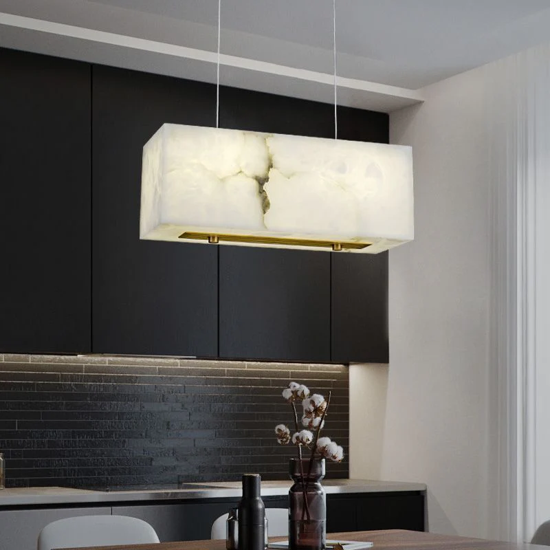 Alabaster Cuboid Dining Room Chandelier - Image 4