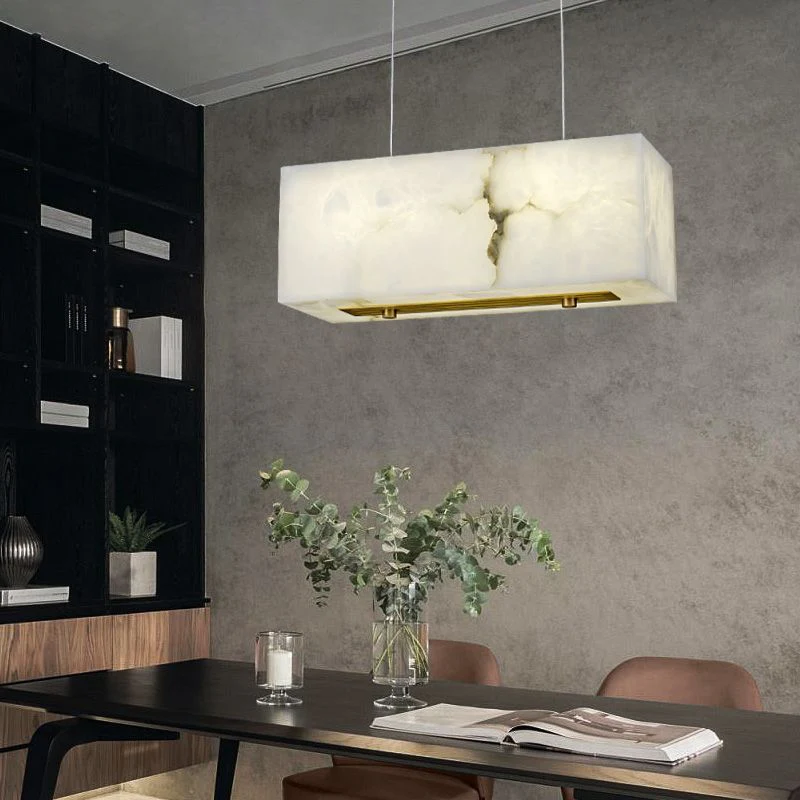 Alabaster Cuboid Dining Room Chandelier - Image 5
