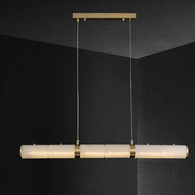 Alabaster Cylindrical Linear Chandelier - Image 3