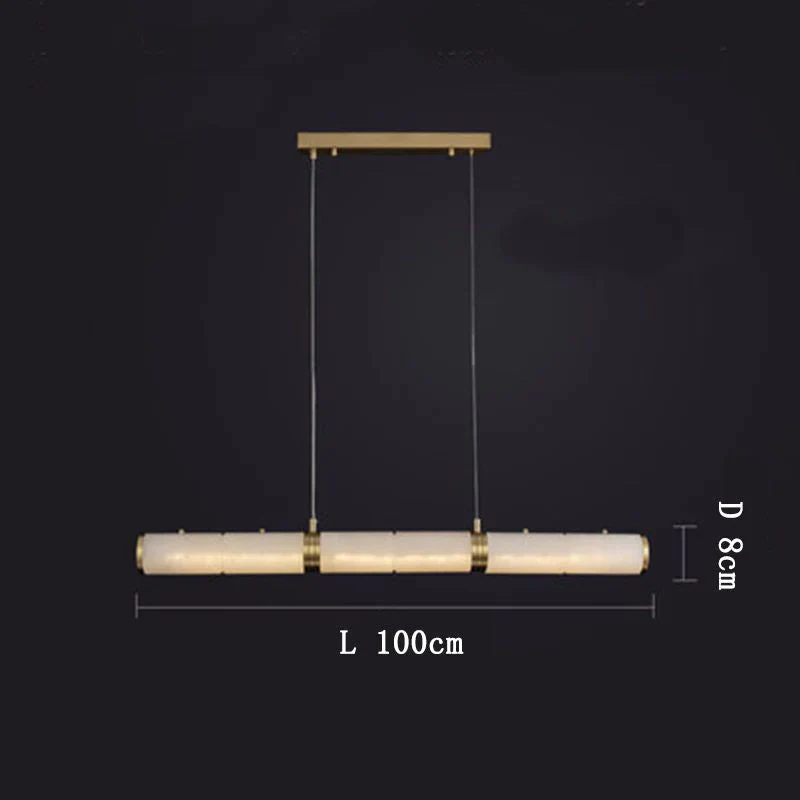 Alabaster Cylindrical Linear Chandelier - Image 5