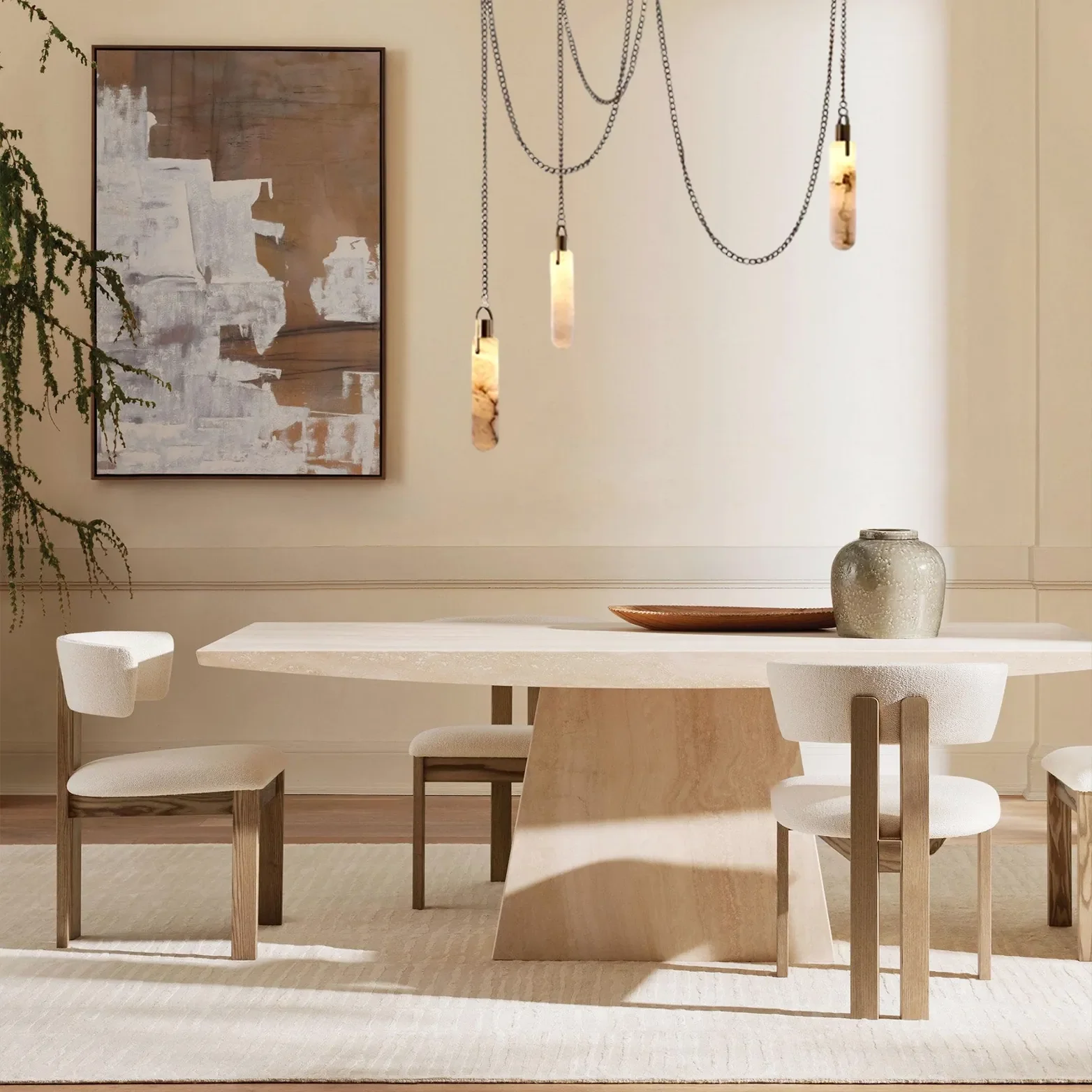 Luxury Modern Alabaster Flint 5 Light LED Multi-Drop Pendant - Image 3