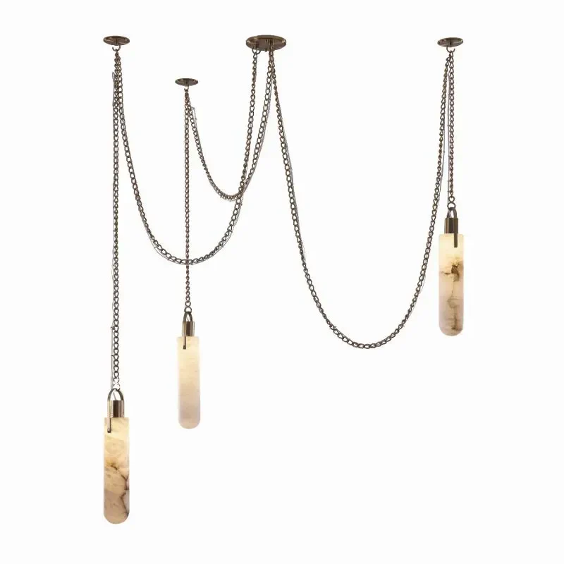 Luxury Modern Alabaster Flint 5 Light LED Multi-Drop Pendant - Image 6