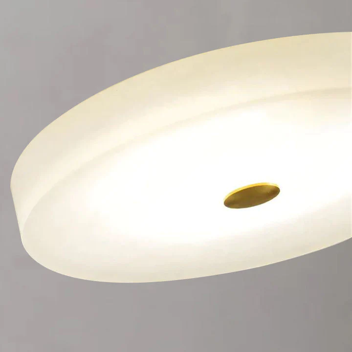 Alabaster Flush Mounted Round Chandelier - Image 2