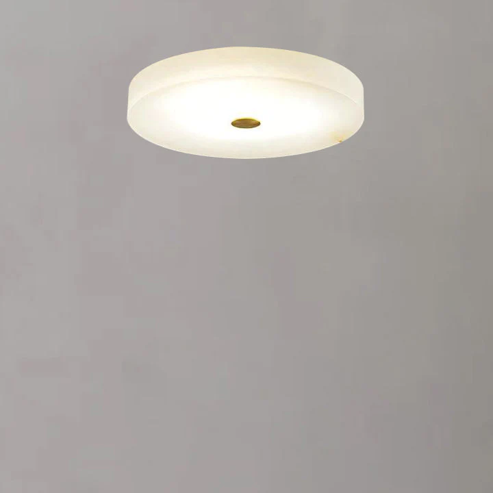 Alabaster Flush Mounted Round Chandelier - Image 3