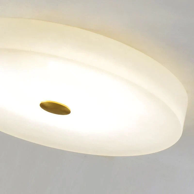 Alabaster Flush Mounted Round Led Chandelier - Image 4