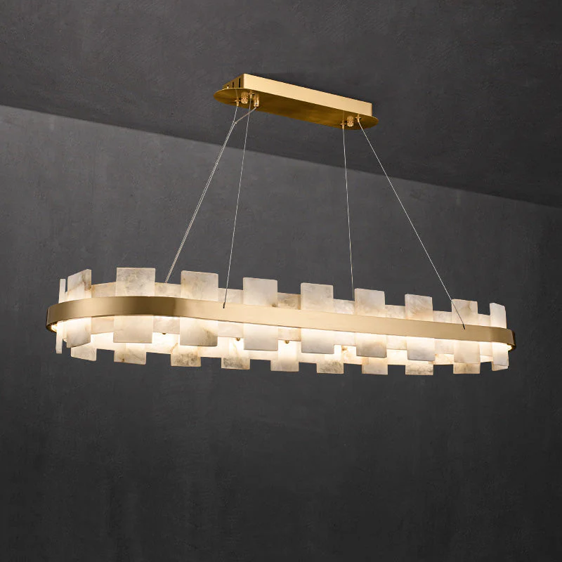 Alabaster Glo Modern Oval Chandelier - Image 2