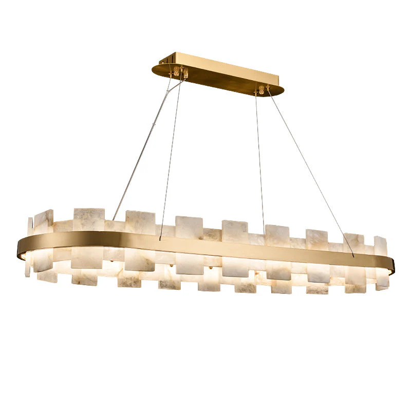 Alabaster Glo Modern Oval Chandelier - Image 4