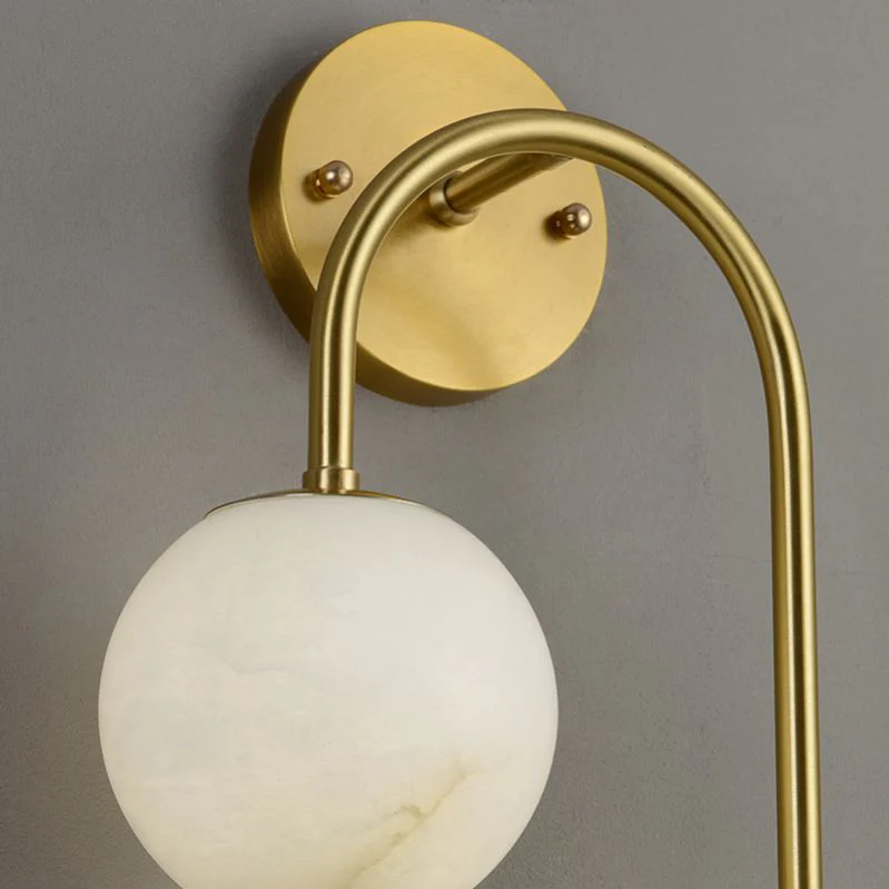 Alabaster Glo Modern Wall Sconce In Bedroom - Image 4