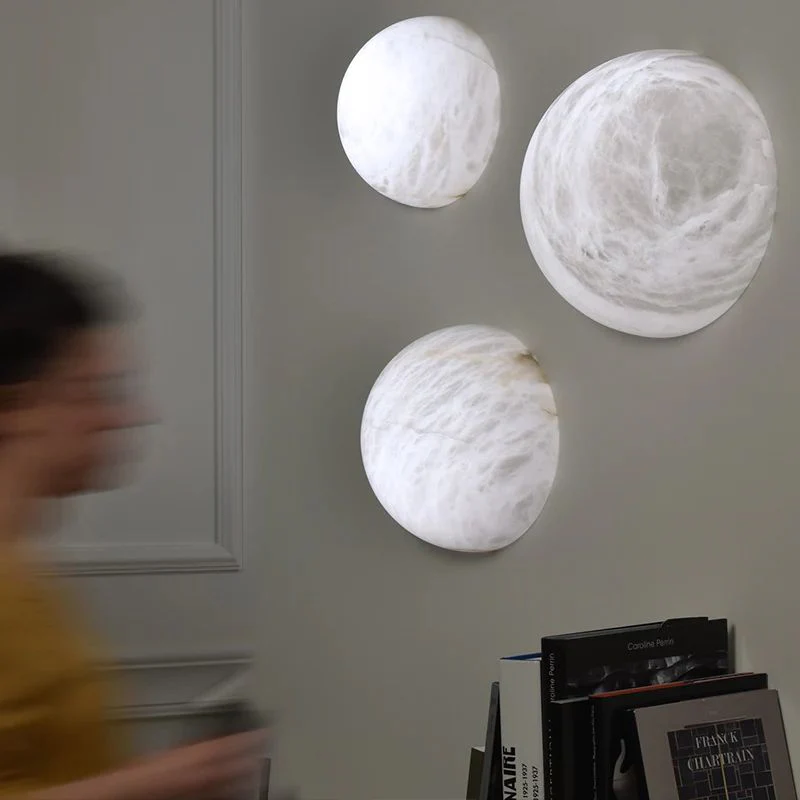 Alabaster Hemisphere Wall Sconce - Image 2