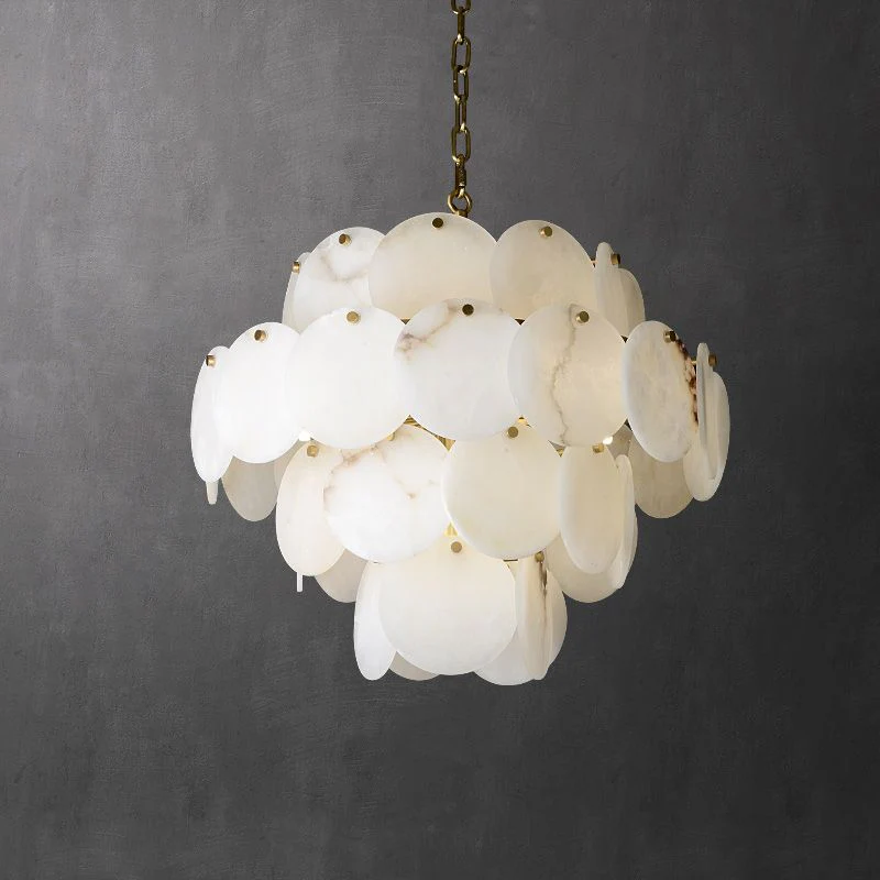 Alabaster Magnolia Multi-tiered Round Chandelier Lighting - Image 3