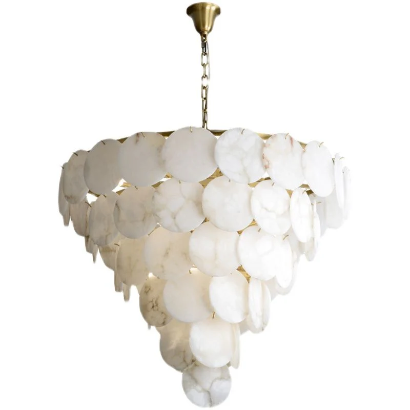 Alabaster Magnolia Multi-tiered Round Chandelier Lighting - Image 7