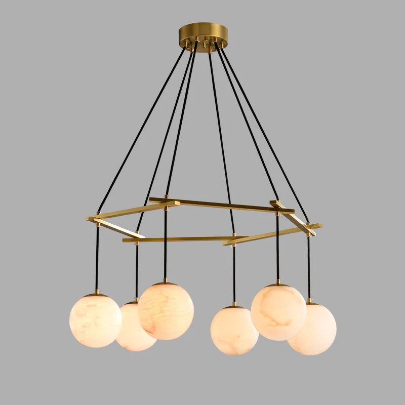 Alabaster Modern Round Ball Chandelier - Image 3