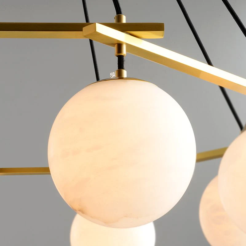 Alabaster Modern Round Ball Chandelier - Image 4