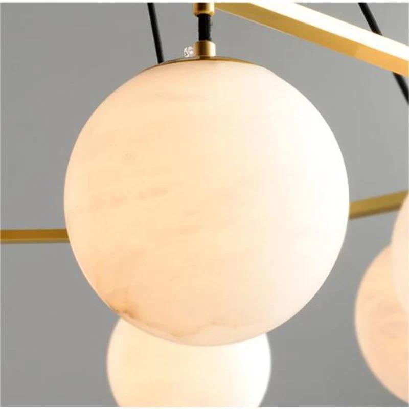 Alabaster Modern Round Ball Chandelier - Image 5