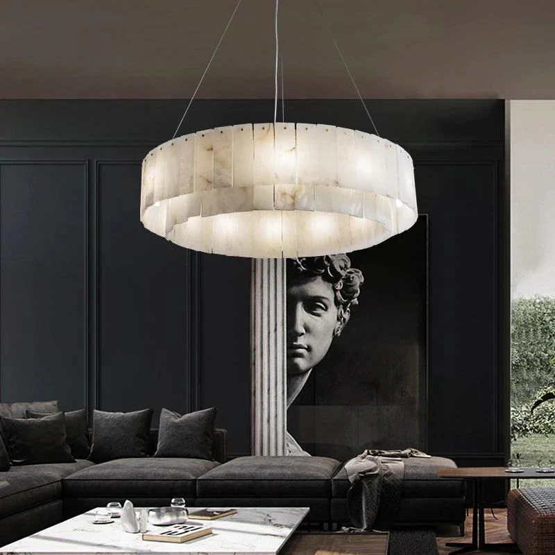 Christian Alabaster Modern Round Chandelier Lighting - Image 3