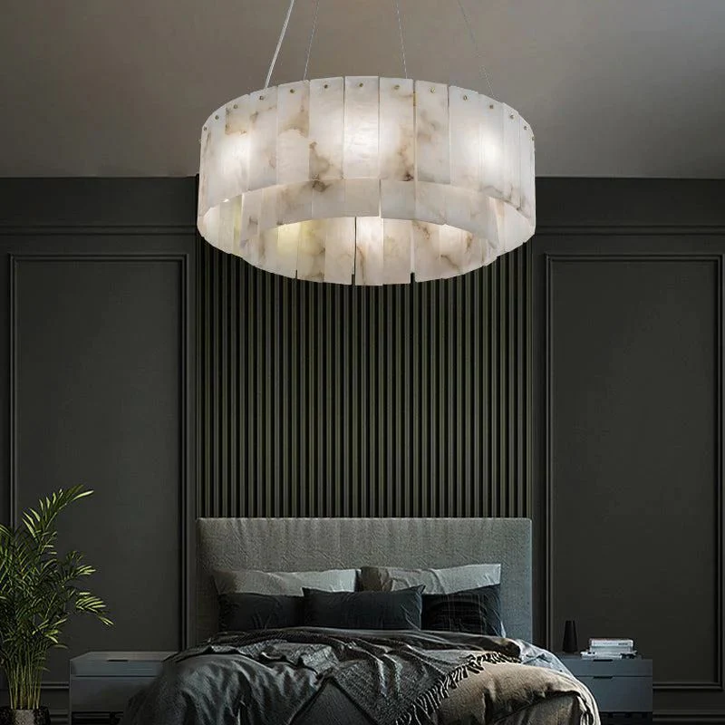 Christian Alabaster Modern Round Chandelier Lighting - Image 4