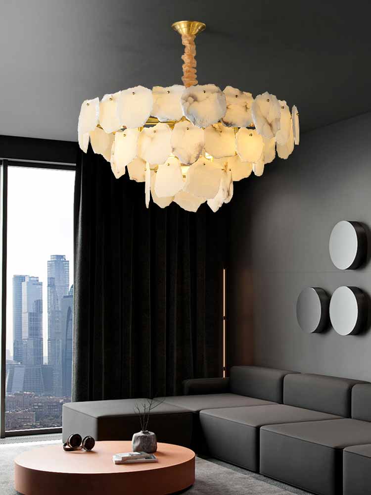 Alabaster Moira Modern Snowflake Multi-Layer Chandelier - Image 10