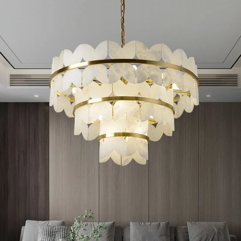 Alabaster Multi-Layer Butterfly Round Chandelier - Image 2