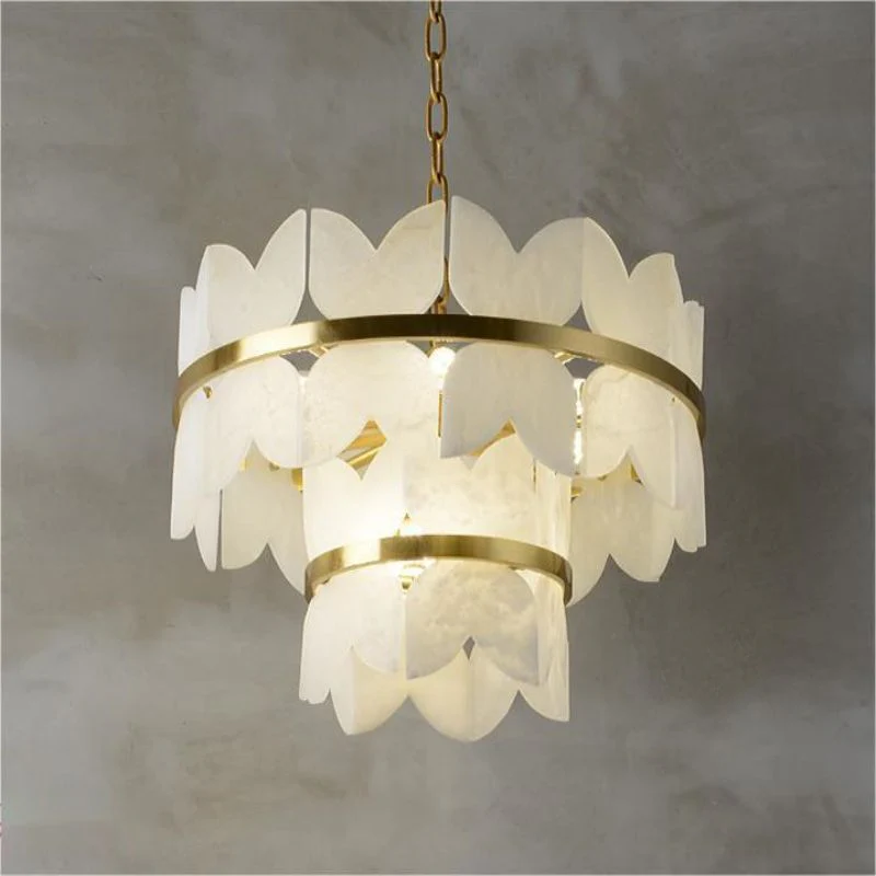 Alabaster Multi-Layer Butterfly Round Chandelier - Image 5
